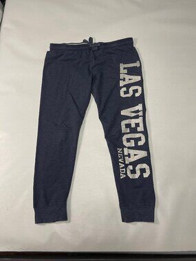 Exist Las Vegas Nevada Jogger Sweatpants Size Medium Navy Blue Graphic